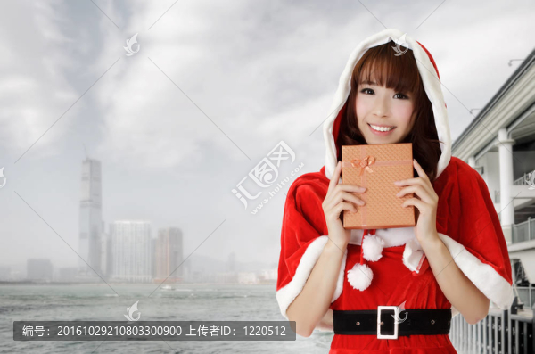 亞洲圣誕的女人