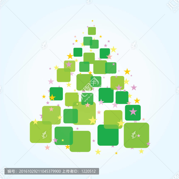 從綠色廣場的圣誕樹。一個插畫