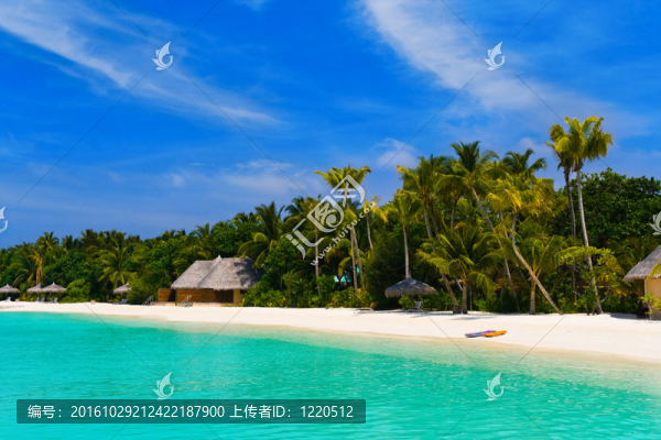 在熱帶島嶼上的海灘