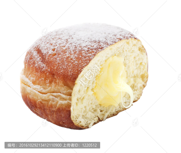 美味的炸圈餅果醬和pouderd糖