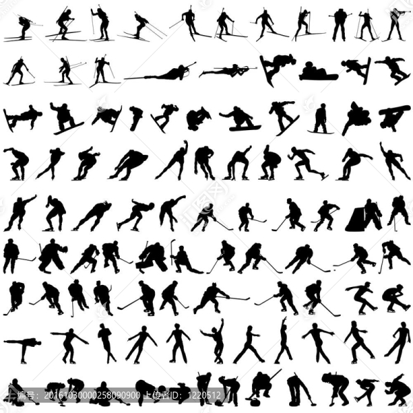 套冬季運(yùn)動(dòng)的剪影