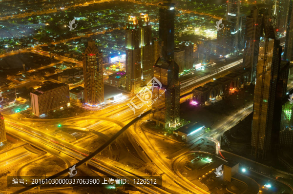 迪拜市下城全景-阿聯(lián)酋