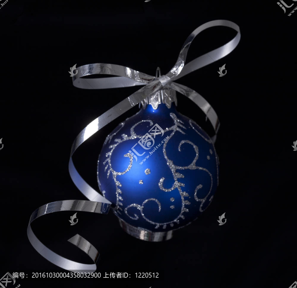 黑色隔離帶絲帶圣誕球