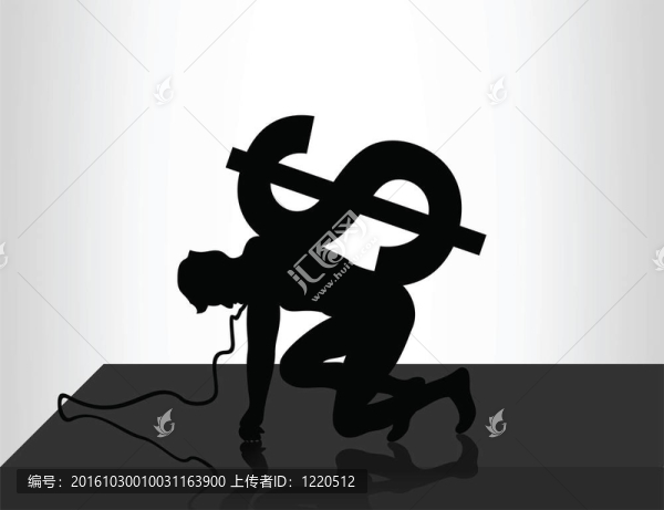 該男子在一個背上的美元。一個插畫