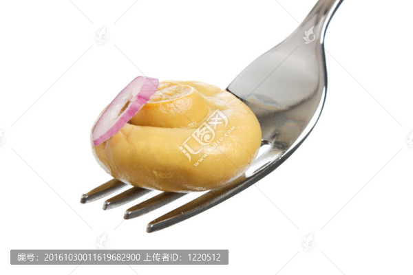 叉子上的蘑菇