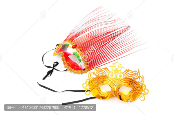 白色背景上的華麗面具