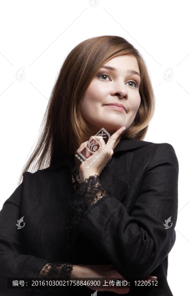 西裝配蕾絲美女