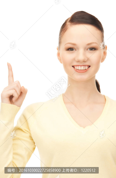 女人用她的手指