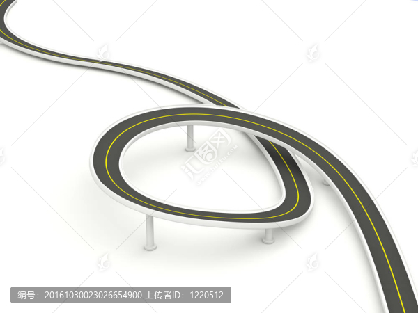 白色背景下的道路隔離