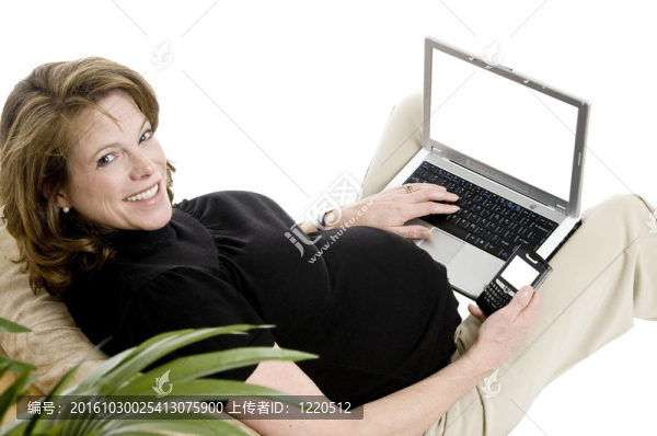 懷孕的女商人