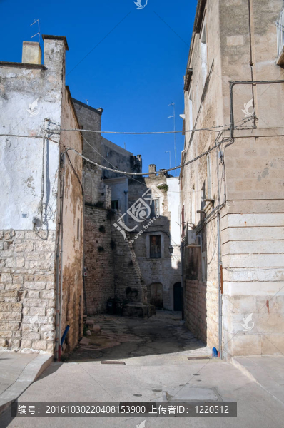 小巷。比謝列。Apulia。