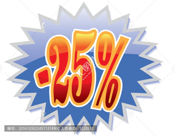 25%的折扣標簽