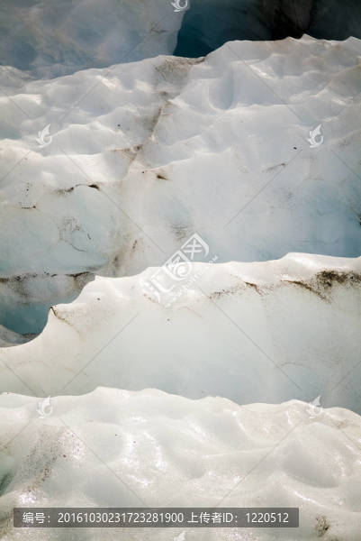 冰川上的巖石；雪和冰