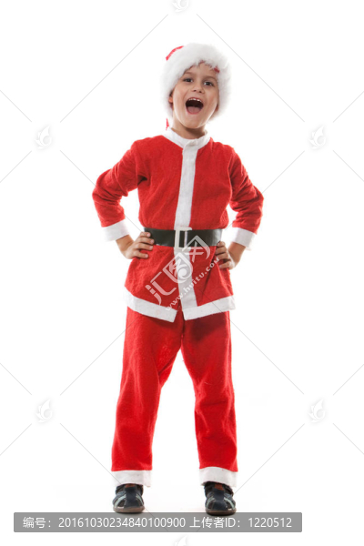打扮成圣誕老人的男孩