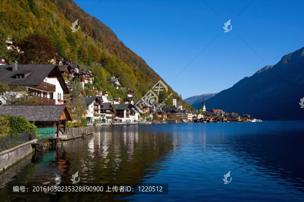 美麗的湖在奧地利