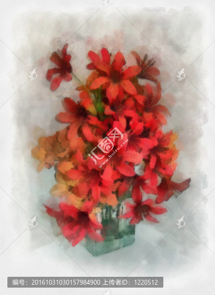 小玻璃花瓶里的花束