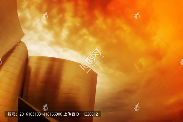紅天空與現(xiàn)代建筑