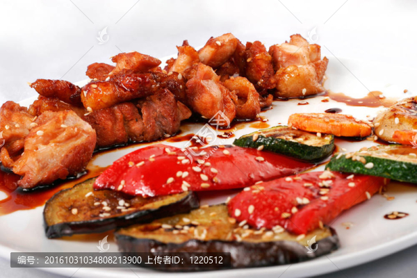 tepan,-燒肉和蔬菜特寫