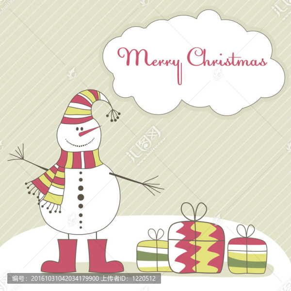 雪人的圣誕卡。插畫(huà)