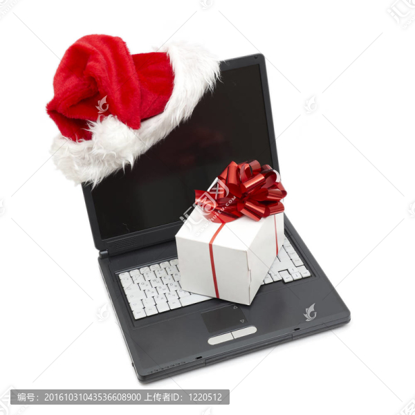 筆記本電腦上的Santa帽子