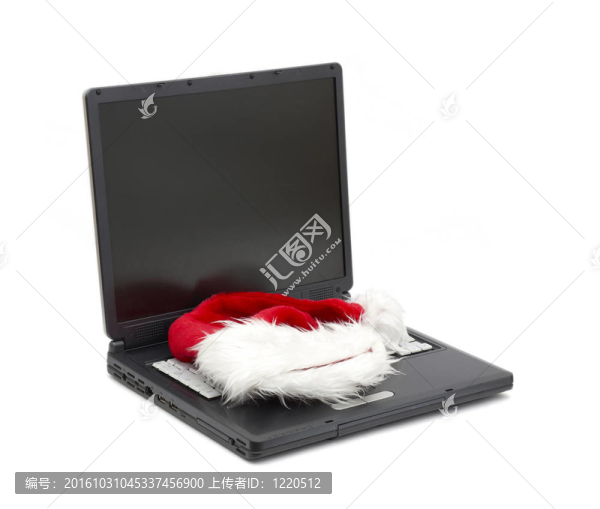 筆記本電腦上的Santa帽子