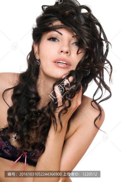 俏皮性感的年輕女人的肖像。分離