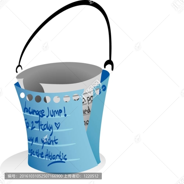 注意文件形成一個桶象征詞bucketlist插圖