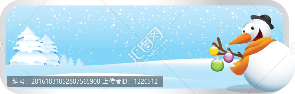 雪人圣誕卡通旗幟