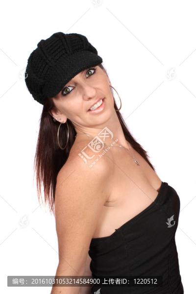 帶帽子的休閑女人