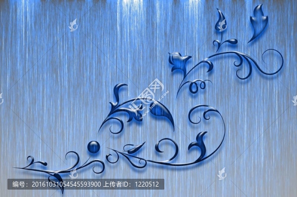 藍(lán)色玻璃花圖案