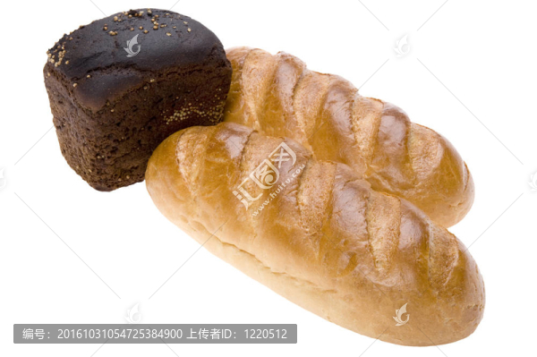 白色和棕面包