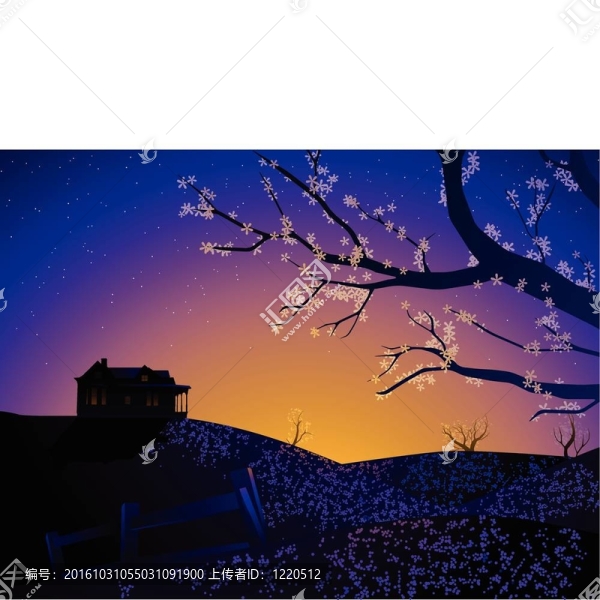 日出時(shí)的鄉(xiāng)村住宅