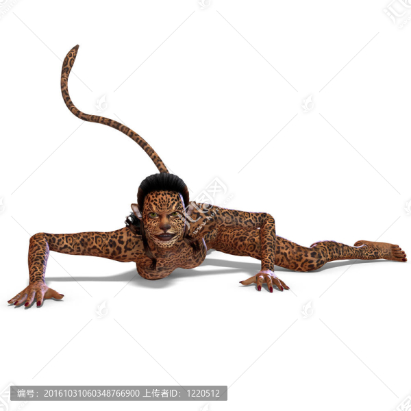 雌性幻想鹿動物。3D渲染與剪輯路徑和陰影超過白色