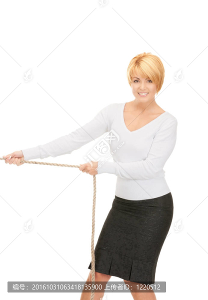 商業(yè)女人拉繩