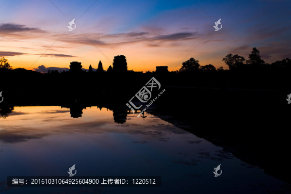 吳哥寺剪影日出中心