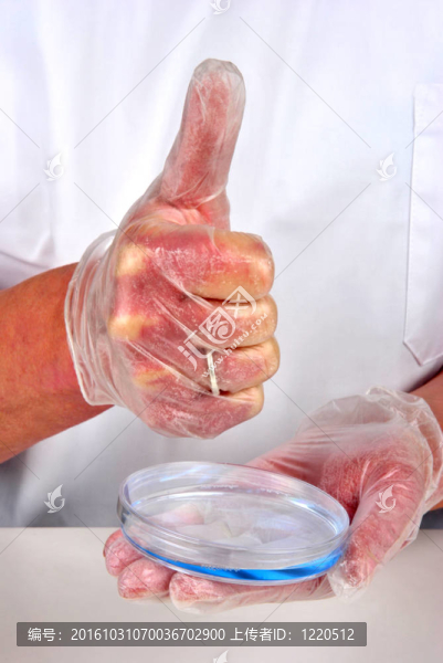 在實驗室培養(yǎng)皿中的液體和藍(lán)色