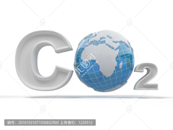 CO2。白色孤立背景公式