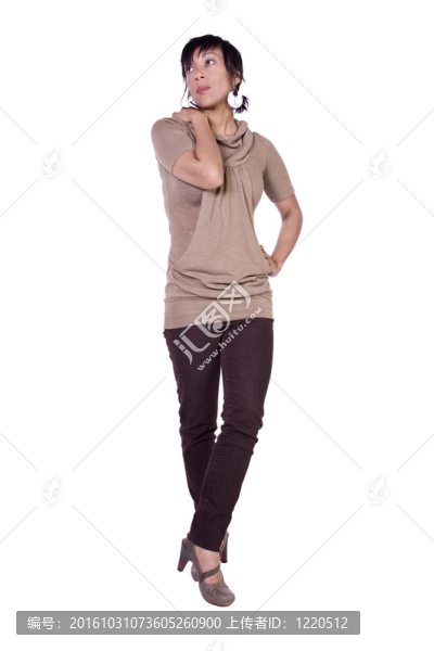 美麗的女孩站起來