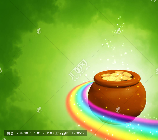 背景彩虹和鍋