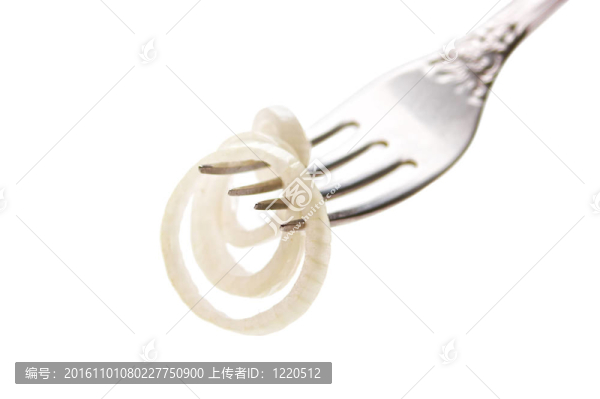 叉子上的洋蔥
