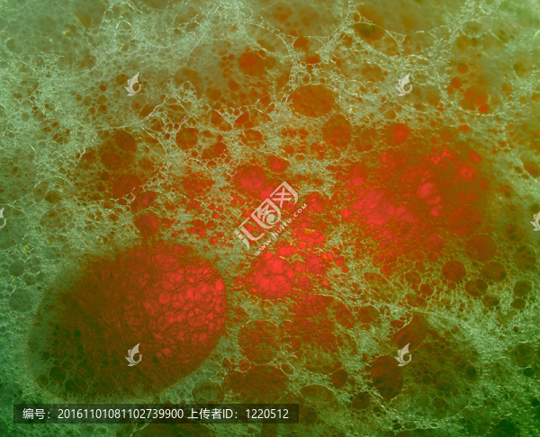 有毒的廢物氣泡發(fā)光紅色