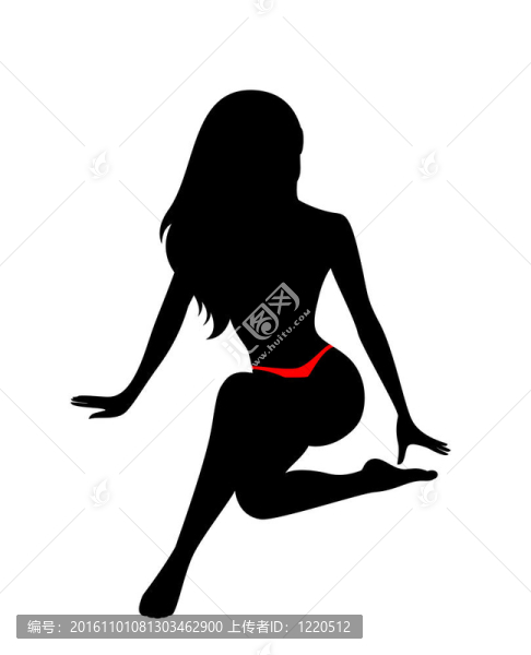 女孩的剪影是孤立的