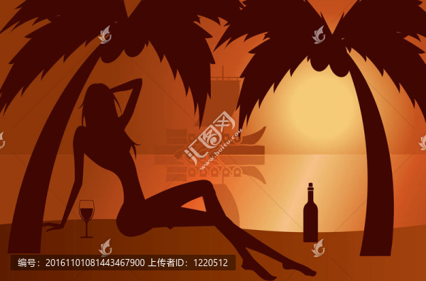 美麗的女人剪影