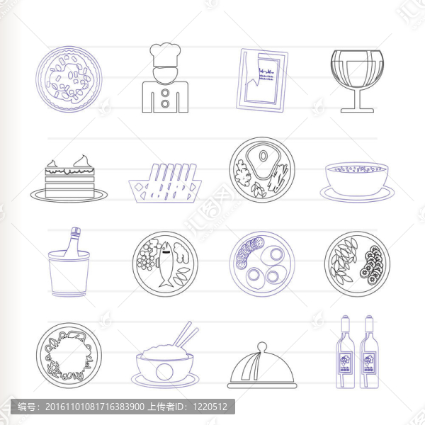 餐廳；食品和飲料圖標(biāo)