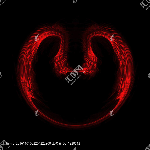 黑色背景上的分形紅