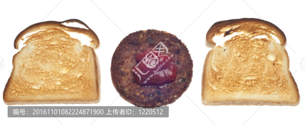 黑漢堡漢堡三明治配番茄醬吐司