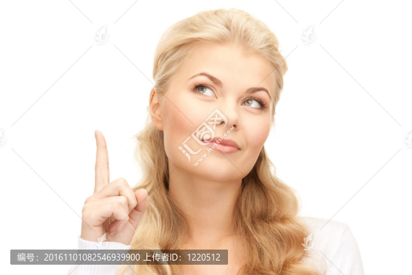 女人用她的手指