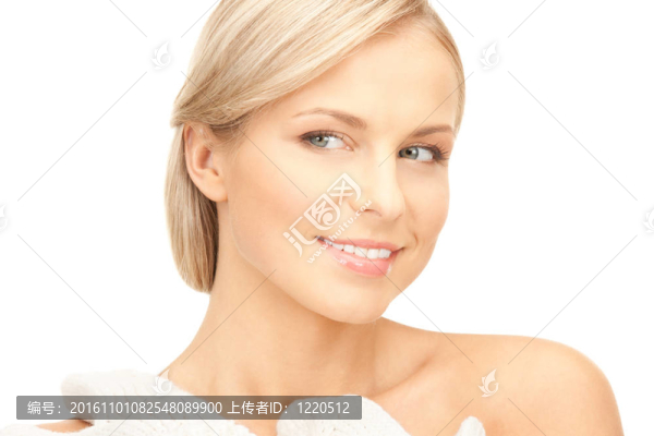 白手套的漂亮女人