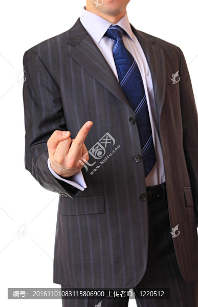 一個商人展示了一個手勢。