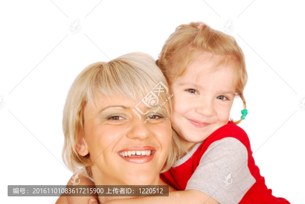 快樂的母親和女兒